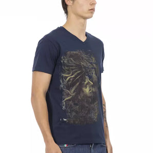 Trussardi Action Blue Cotton Men T-Shirt