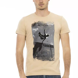 Trussardi Action Beige Cotton Men T-Shirt