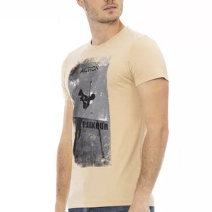 Trussardi Action Beige Cotton Men T-Shirt