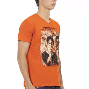 Trussardi Action Orange Cotton Men T-Shirt