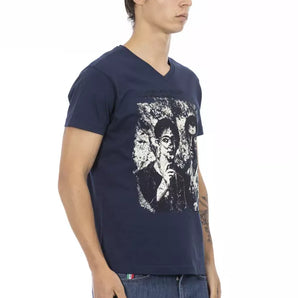 Trussardi Action Blue Cotton Men T-Shirt