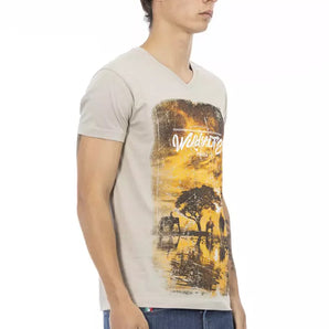 Trussardi Action Beige Cotton Men T-Shirt