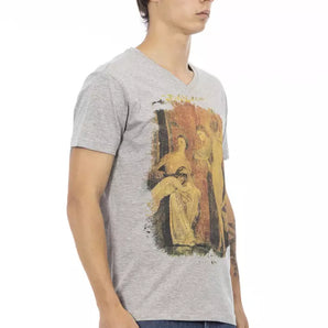 Trussardi Action Gray Cotton Men T-Shirt