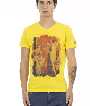 Camiseta Trussardi Action de algodón amarillo para hombre