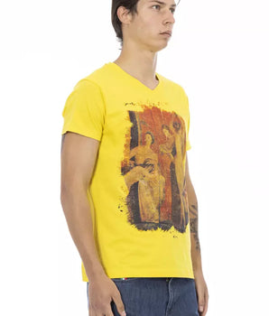 Camiseta Trussardi Action de algodón amarillo para hombre