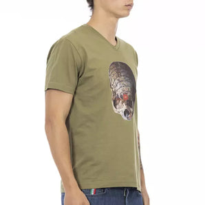 Trussardi Action Green Cotton Men T-Shirt