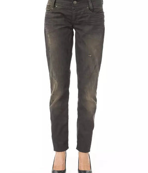 BYBLOS Black Cotton Women's Regular Jeans BYBLOS 
