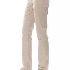 BYBLOS Elegante pantalón de algodón beige