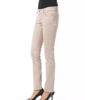 BYBLOS Beige Cotton Women Slim Pant
