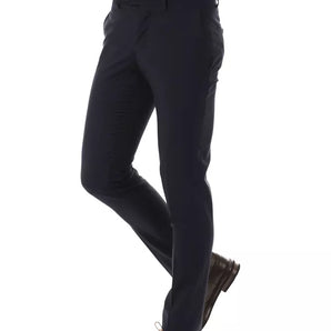 Uominitaliani Elegante pantalón de traje de lana gris - Corte Drop 8