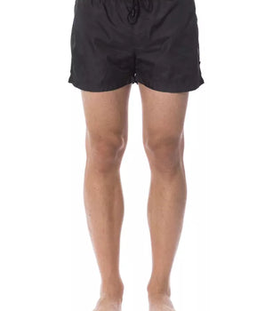 Roberto Cavalli Sport Black Polyester Men Swimsuit