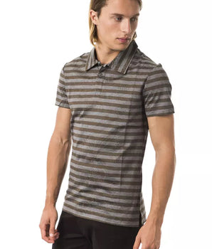 BYBLOS Gray Cotton Men Polo Shirt BYBLOS 