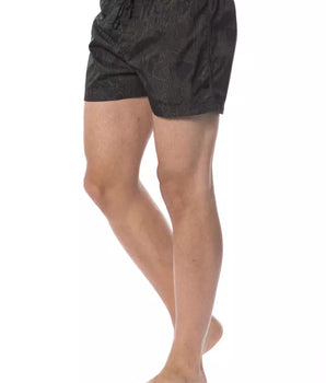 Roberto Cavalli Sport Army Polyester Men Swimwear