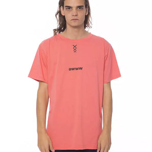 Nicolo Tonetto Elegante camiseta rosa de algodón con cuello redondo