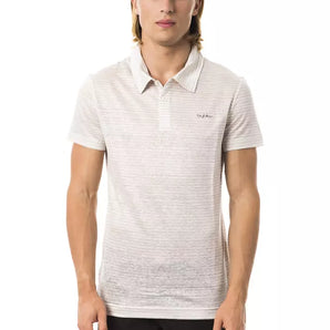 BYBLOS Beige Linen Men Polo Shirt