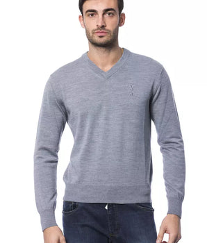 Jersey de lana merino gris para hombre de Billionaire Italian Couture