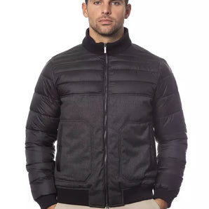 Verri Gray Polyester Men Bomber Jacket