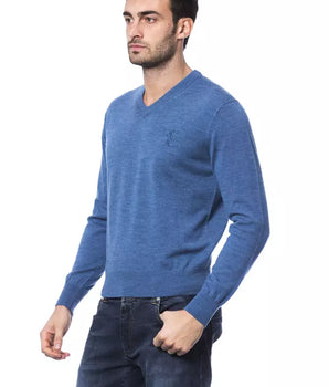 Jersey de cuello redondo de lana merino bordado de Billionaire Italian Couture