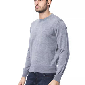 Billionaire Italian Couture Gray Merino Men Sweater