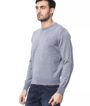 Billionaire Italian Couture Gray Merino Wool Men Sweater