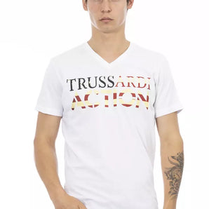 Trussardi Action White Cotton Men T-Shirt