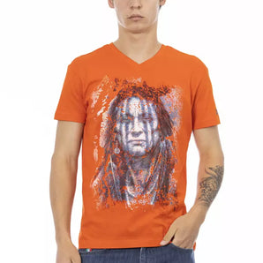 Trussardi Action Orange Cotton Men T-Shirt