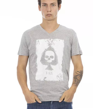 Trussardi Action Gray Cotton Men T-Shirt