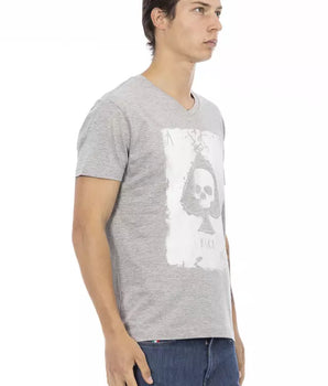 Trussardi Action Gray Cotton Men T-Shirt