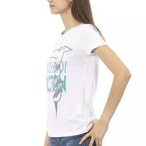 Camiseta Trussardi Action Chic Blanca Estampada: Imprescindible en el Armario de Verano