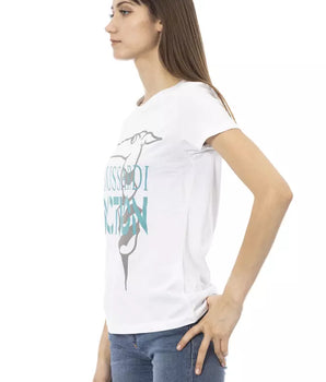 Trussardi Action Chic White Printed Tee: Summer Wardrobe Essential