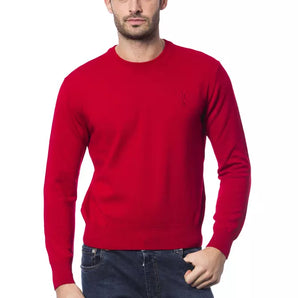 Billionaire Italian Couture Red Merino Wool Men Sweater