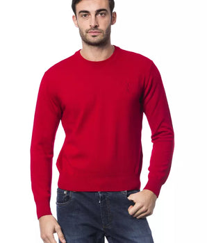 Billionaire Italian Couture Red Merino Wool Men Sweater