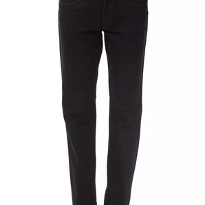 Ungaro Fever Elegantes pantalones negros de mezcla de algodón