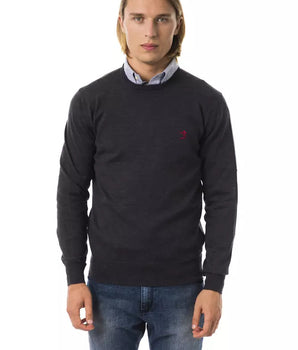 Uominitaliani Gray Merino Wool Men Sweater Uominitaliani 
