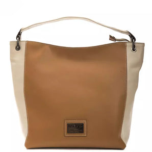 Pompei Donatella Elegante bolso de hombro de cuero en marrón intenso