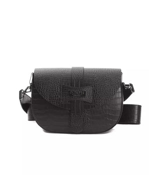 Pompei Donatella Black Leather Women Crossbody Pompei Donatella 