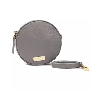 Pompei Donatella Chic bolso bandolera ovalado de cuero gris