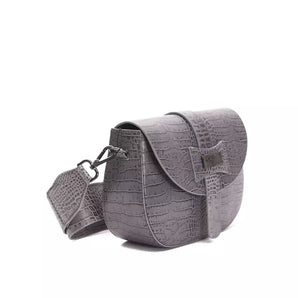 Bolso bandolera Pompei Donatella elegante de piel con estampado de cocodrilo