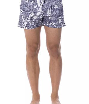 Roberto Cavalli Sport Light Blue Polyester Men's Swim Trunk