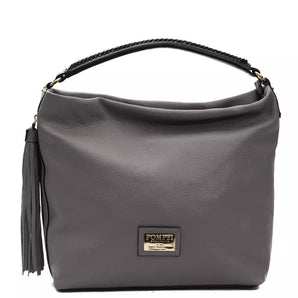 Bolso de hombro Pompei Donatella Chic de piel gris