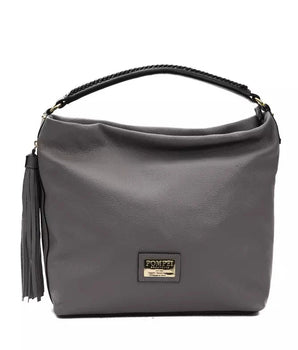 Pompei Donatella Gray Leather Women Shoulder Bag Pompei Donatella 