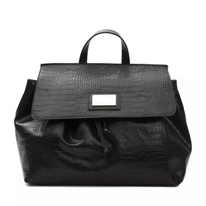 Pompei Donatella Chic Convertible Croc-Print Leather Bag Pompei Donatella 