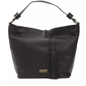 Pompei Donatella Elegante bolso de hombro de cuero en negro atemporal