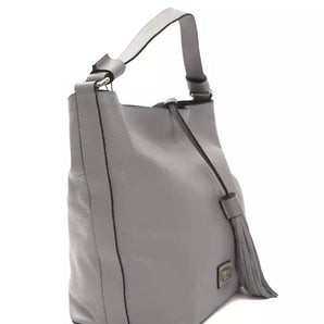 Pompei Donatella Gray Leather Women Shoulder Bag