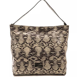 Bolso de hombro Pompei Donatella Chic de piel con estampado de pitón