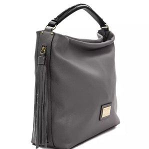 Bolso de hombro Pompei Donatella Chic de piel gris