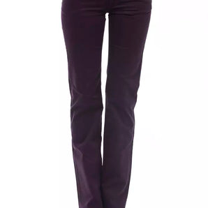 Ungaro Fever Elegantes pantalones morados ajustados con detalles elegantes