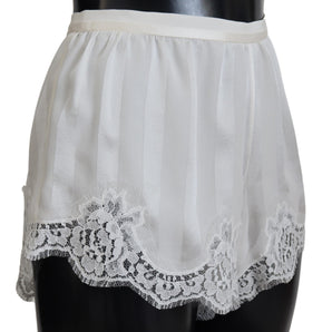 Dolce & Gabbana Elegant White Lace Lingerie Shorts