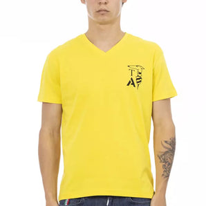 Trussardi Action Yellow Cotton Men T-Shirt