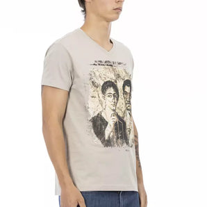 Trussardi Action Beige Cotton Men T-Shirt